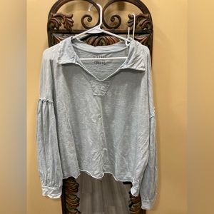 Oversized V Neck Long Sleeve